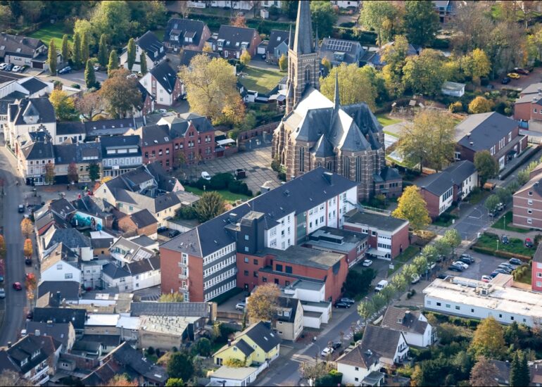 Luftbild Stadt Bedburg der Marktplatz