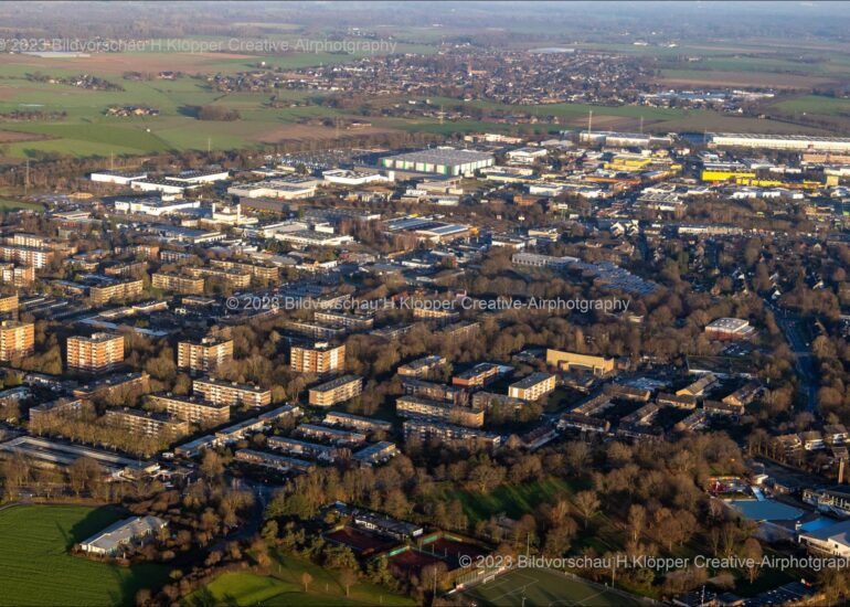 luftbild kempen am niederrhein im kreis viersen