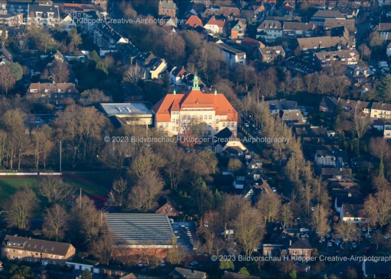 luftbild kempen am niederrhein im kreis viersen