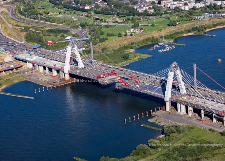 Luftbild Brueckenbau A1 Rheinbruecke Leverkusen 2023 Nordrhein Westfalen Deutschland Europa Architektur 5043 prot