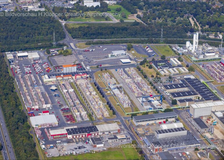 Luftbild Technische Anlagen im Industriegebiet Chempark Dormagen