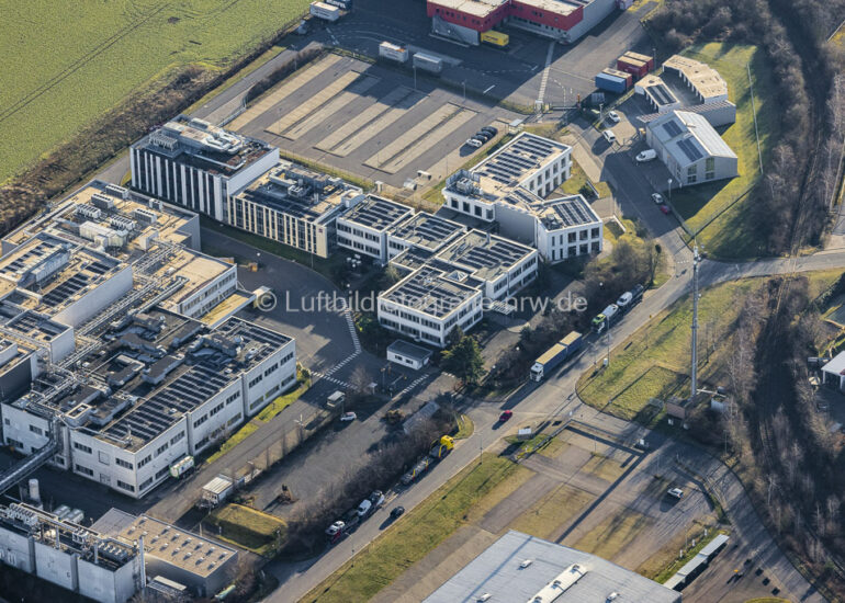 Luftaufnahme Industrie- und Gewerbegebiet in Zülpich im Bundesland Nordrhein-Westfalen, Deutschland