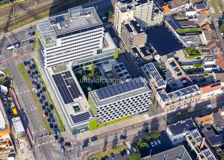 Luftaufnahme Regierungsgebäude in Venlo in Limburg, Niederlande