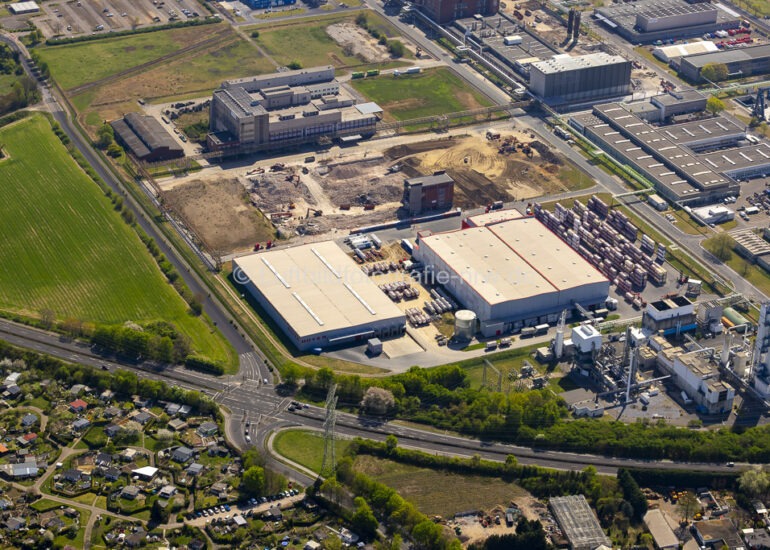 Luftbild Abrißfläche und Rückbau in Dormagen 