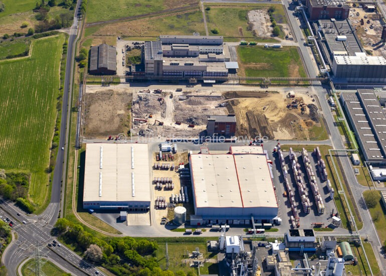 Luftbild Abrißfläche und Rückbau in Dormagen 