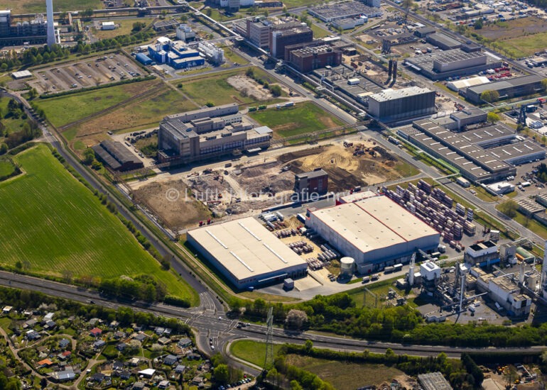 Luftbild Abrißfläche und Rückbau in Dormagen 