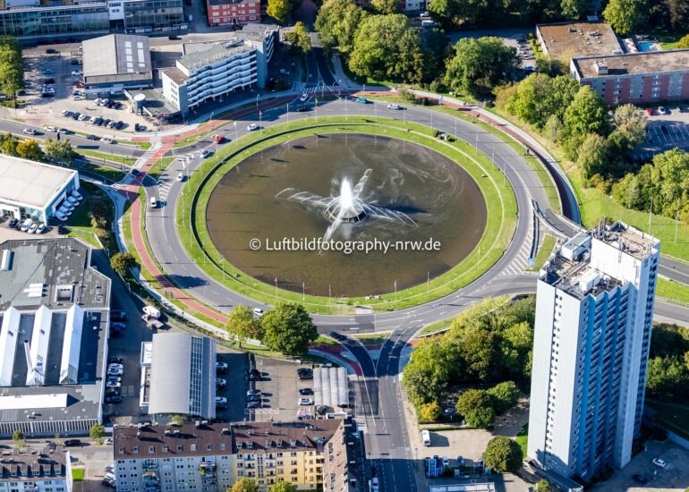 Luftbild Europaplatz im Osten von Aachen