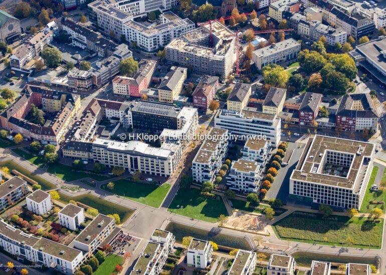 Luftbild Wohn- und Geschäftshaus Viertel in Essen im Bundesland Nordrhein-Westfalen, Deutschland