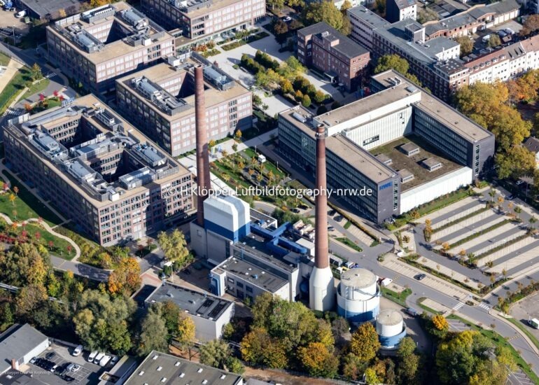 Luftbild Kraftwerksanlagen des Heizkraftwerkes 