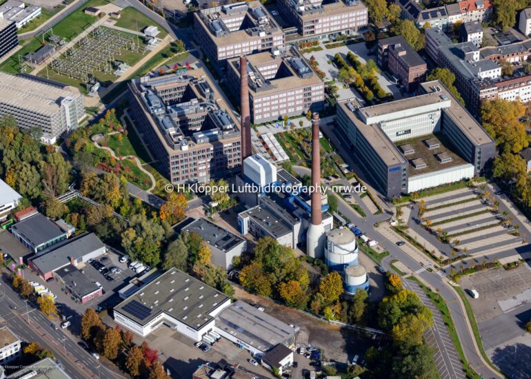 Luftbild Kraftwerksanlagen des Heizkraftwerkes 