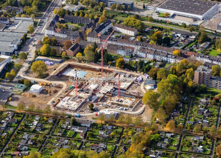 Luftbild Baustelle zum Neubau Ensemble 