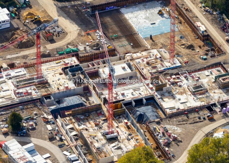 Luftbild Baustelle zum Neubau Ensemble 