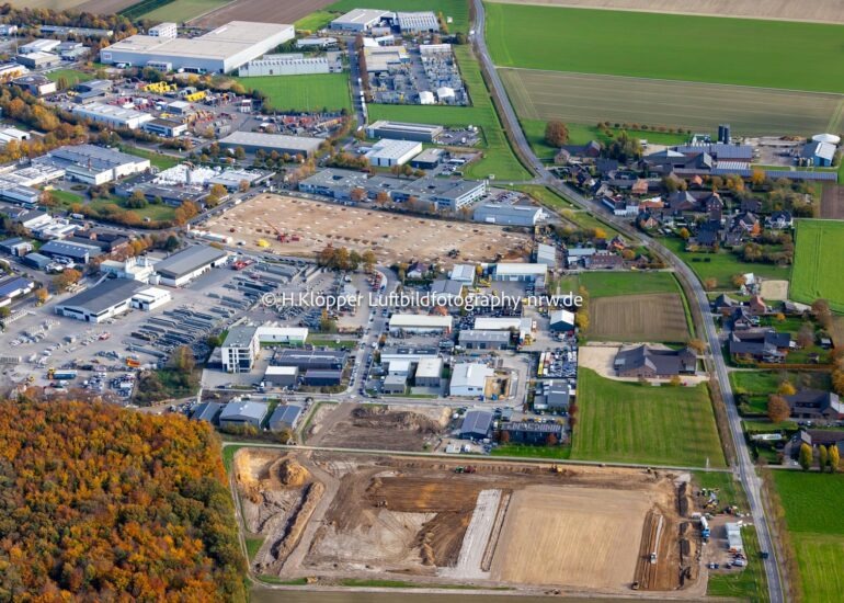 Luftbild Gewerbegebiet in Viersen im Bundesland Nordrhein-Westfalen, Deutschland