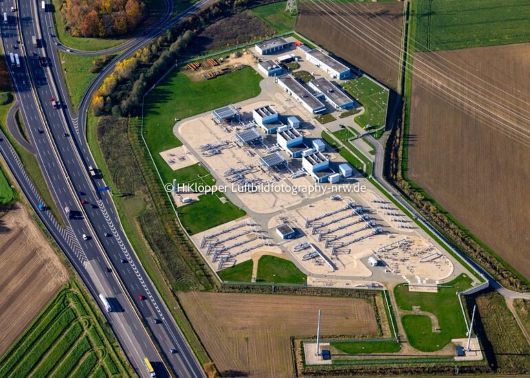 Luftbild Technische Anlagen zur Gas- Versorgung 