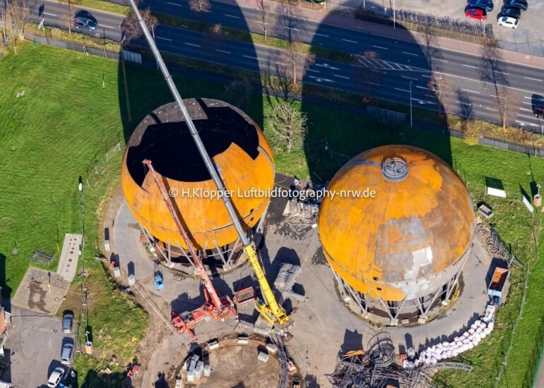 Luftbildfotografie Abrißarbeiten auf dem Industriegelände 