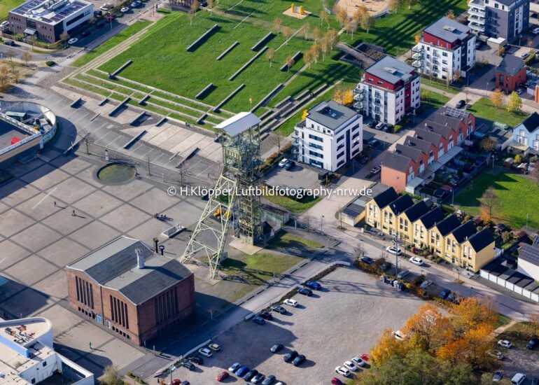 Luftbildfotografie Förderanlagen und Bergbau- Schacht- Anlagen am Förderturm 
