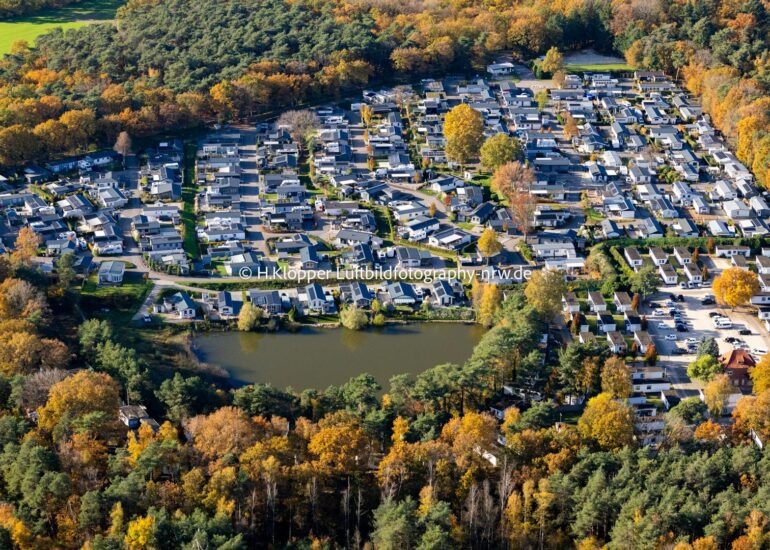 Luftbildfotografie Campingplatz am Seeufer 