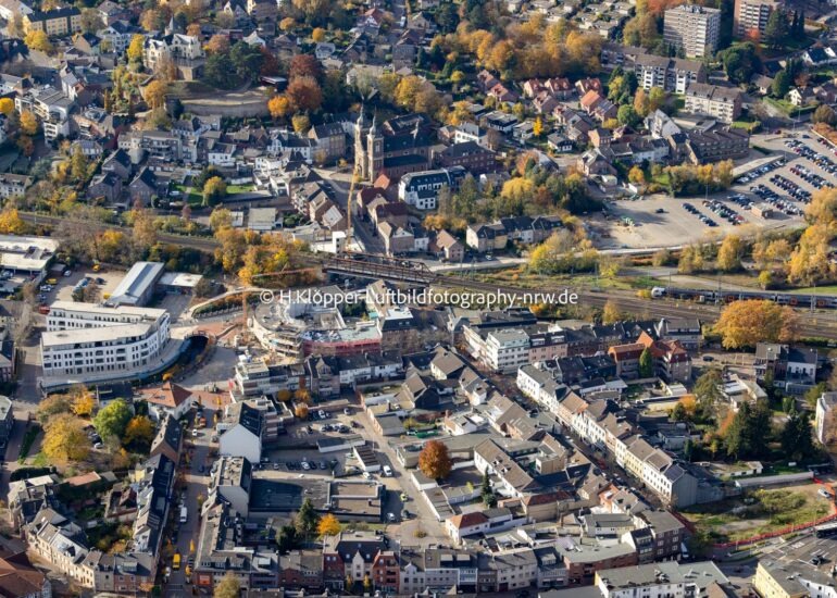 Luftbild Wohngebiet - Mischbebauung der Mehr- und Einfamilienhaussiedlung in Herzogenrath im Bundesland Nordrhein-Westfalen, Deutschland