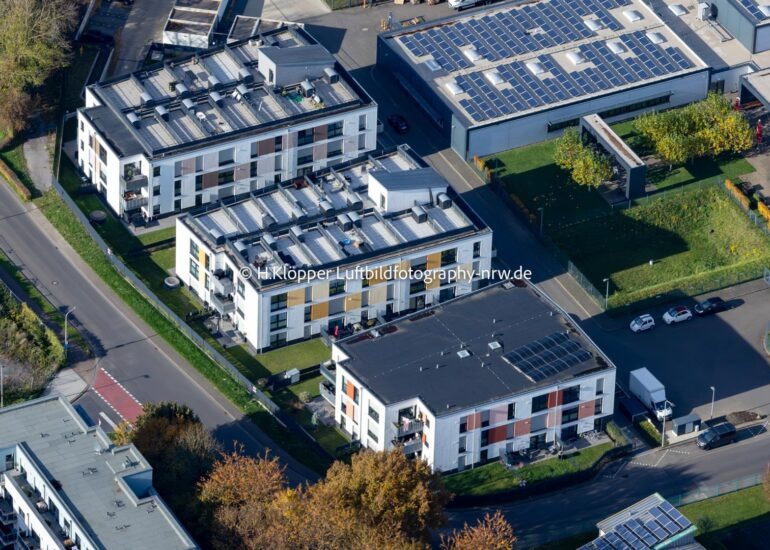 Luftbildfotografie Luftbild Mischbebauung der Wohngebiets- und Gewerbeflächen in Würselen im Bundesland Nordrhein-Westfalen, Deutschland