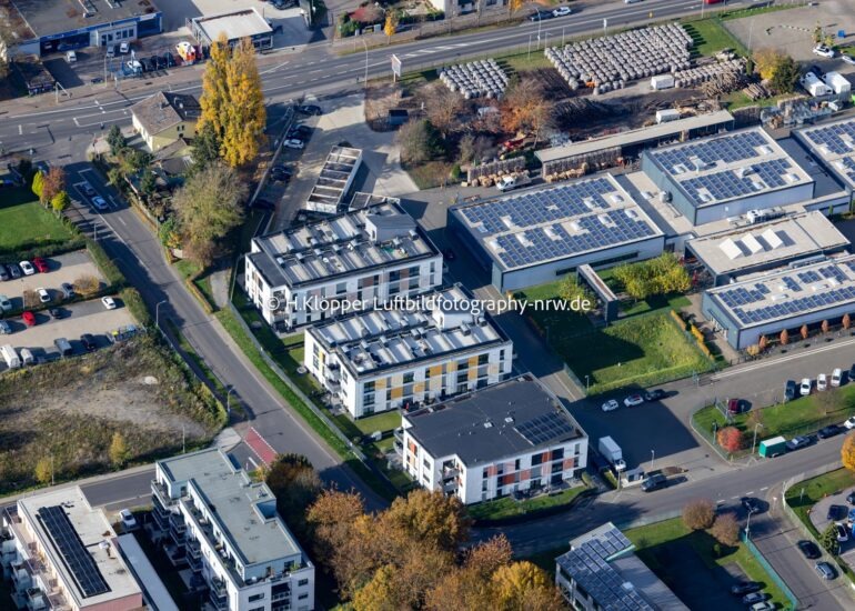Luftbildfotografie Luftbild Mischbebauung der Wohngebiets- und Gewerbeflächen in Würselen im Bundesland Nordrhein-Westfalen, Deutschland