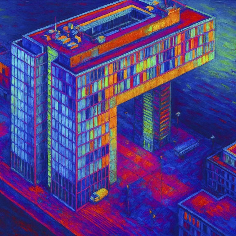 Visual Art Luftbild Kranhäuser intensive Farben No. 4