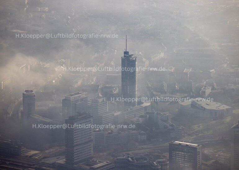Luftbildfotografie Bürogebäude des Verwaltungs- und Geschäftshauses der Konzernzentrale des Energieversorgers 