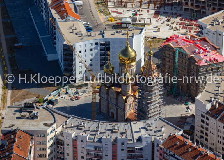 Luftbild Gebäudekomplex des Tempel 