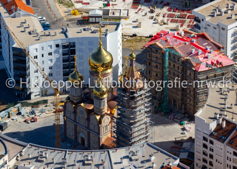 Luftbild Gebäudekomplex des Tempel 