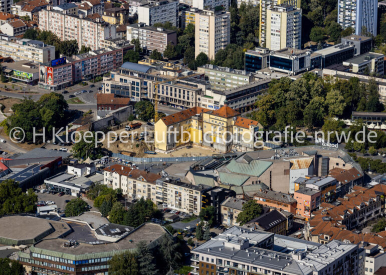 Luftbild Gebäudekomplex des Tempel 