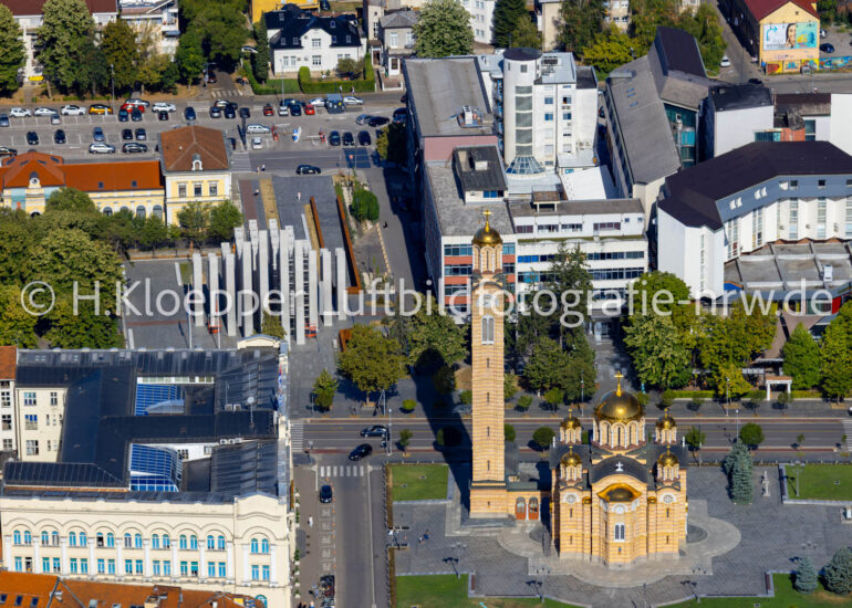 Luftbild Kirchengebäude der Kathedrale 